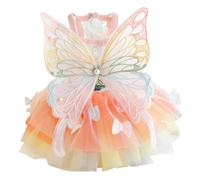 Cat Princess Dress,Rainbow Butterfly Clothes for Cats and Small Dogs - Colorful Gorgeous Butterfly Wing Design, for Daily Life, Pet