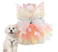 Cat Princess Dress | Rainbow Butterfly Clothes For Cats And Small Dogs,Gorgeous Pet Dress With Butterfly Wing Design Daily Life Cat Costume