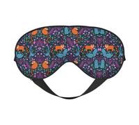Cat Print Double Sided Sleep Mask Soft Comfortable Light Blocking Eye Cover for Night Rest