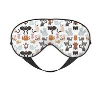 Cat Print Double Sided Sleeping Eye Mask Versatile Sleeping Eye Mask Ideal for Yoga Camping Sleeping