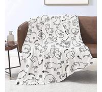 Cat Print Flannel Fleece Throw Blanket for Women - Soft, Lightweight Fuzzy Blanket for Sofa, Couch, Bed - Cat Lover Birthday Gifts, 101cm x 127cm