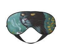 Cat Print Printing Sleep Mask for Women Men Double-Sided Print Soft Silk Eye Masks Eye Sleep Shade Cover