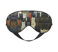 Cat Print Sleep Mask, Soft Breathable Eye Cover for Travel, Shift Work & Meditation