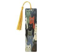 Cat Print Wooden Bookmark with Tassel,Beautiful Handmade Bookmarks,Bookmarks for Reading