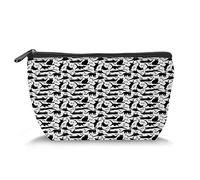 Cat Printby, Makeup Bag Cosmetic Bag for Women,Cats Paw Traces,Large Capacity Makeup Bags Travel Toiletry Bag Accessories Organizer,Black White