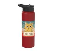 Cat Prison Jail Prisoner Bad Kitty Mugshot I Hate People Stainless Steel Insulated Water Bottle