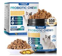 Cat Probiotics Chews for Digestive Health-550 Count with Digestive Enzymes & Prebiotics - Supports Gut Health, Reduces Diarrhea & Bad Breath - Tasty Chicken Flavor Soft Treats for Cats & Kittens