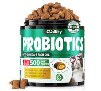 Cat Probiotics Soft Chews for Digestive & Gut Support - Crunchy & Creamy Texture - Cat Gut Health, Constipation Relief, Healthy Stool, Natural Supplement for Cats, Chicken Flavor - 500 Chews