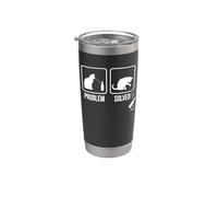 Cat Problem (Solved) - Funny Saying Sarcastic Cute Meme Cat Stainless Steel Insulated Tumbler