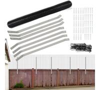 Cat Proofing Fence, Catio Cats Outdoor Enclosure Kit, Cat Proofing Fence Brackets 55cm Long, 3mm Thick, 15m x 65cm Weatherproof Garden Mesh Fencing (7PCS Brackets+15M Mesh)