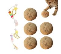 Cat Puff Ball Toys 5 Pieces Interactive Cat Toy with Ropes