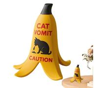 Cat Puke Caution Sign - Decorative Prank Sign,Banana Peel Shape Funny Cat Dog Vomit Warning Decor for Novelty Collectors Interior Designers Living Room Bedroom Study Apartment Home