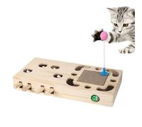 Cat Punch Game - Cat Cardboard Toy | Interactive kitten WAITS MOLE PUZER | Puzzle Catnip Toy with Scratching Pad Mole Hunt Game & Teaser Wand Interactive Exercise and Mental Stimulation Toys