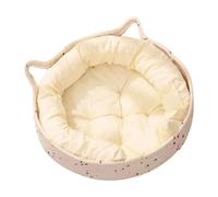 Cat Puppy Bed - Plush Sleeping Nest, Anti Slip Bottom Cushion, Built In Scratch Pad Resting Mat | Indoor Dorm Apartment Home Decor Kittens Puppies Small Dogs Calming Relaxation Lounging Pets