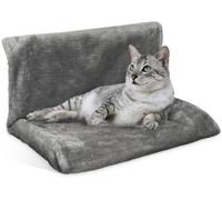 Cat Puppy Pet Radiator Bed Warm Fleece Hammock for Cats and Dogs, Soft Plush Bed with Strong Detachable Metal Frame, Machine Washable, Space-Saving Design Perfect for Radiators and Safe (Grey)