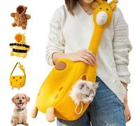 Cat Puppy Plush Outing Backpack, Bear Backpack for Dogs Cute Bear Bee Design Anti-Escape Bag, Pet Outing Bag for Kitten Puppy Small Dogs Gift Choice (L,Giraffes)