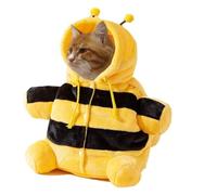 Cat Puppy Plush Outing Backpack, Cat Puppy Costume Winter Warm Outing Backpack, Pet Travel Bag, Cute Bear Bee Design for Small Dogs, Cats (M)