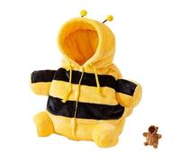 Cat Puppy Plush Outing Backpack, Pet Costume Winter Warm Outing Backpack with Adjustable Crossbody Strap Anti-Escape Hood, Bee and Bear,Style Carrier for Kitten, Puppy&Small Dogs (Yellow,M)