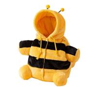 Cat Puppy Plush Outing Backpack, Soft Winter Plush Outing Bag, with Adjustable Crossbody Strap & Anti-Escape Hood for Small Dogs, Cats, Puppies & Kittens (Bees,Small)