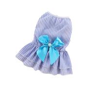 Cat Puppy Princess Dress Summer Pet Clothes Striped Plaid Dresses with Bow for Cats Kitten Rabbit Sphynx Clothing