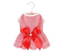 Cat Puppy Princess Dress Summer Pet Clothes Striped Plaid Dresses with Bow for Cats Kitten Rabbit Sphynx Clothing