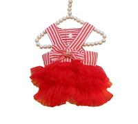 Cat Puppy Princess Dress Summer Pet Clothes Striped Plaid Dresses with Bow for Cats Kitten Rabbit Sphynx Clothing