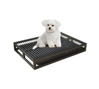 Cat Puppy Training Pad Tray, Indoor Outdoor Pet Toilet, Dog Potty Trainer With Drawer Tray, Cats Dog Toilet Metal Puppy Litter Pan(Color:Black,Size:52cm/20.4in)