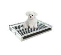 Cat Puppy Training Pad Tray, Indoor Outdoor Pet Toilet, Dog Potty Trainer With Drawer Tray, Cats Dog Toilet Metal Puppy Litter Pan(Color:White,Size:52cm/20.4in)