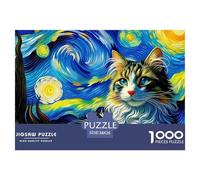 Cat Puzzle 1000 Pieces for Adults Mindful Relaxing Hobby Eco-Friendly Thick Board 38x26cm/1000pcs