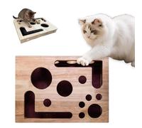 Cat Puzzle Enrichment Box with Scratcher,Cat Nail File Enrichment Box,Nail File Box for Cats,Interactive Claw Care Toy for Indoor Cats