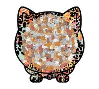 Cat Puzzle, Relaxing Evening Activity, 135pcs, Cat Shaped Wooden Jigsaw Puzzle, Challenging Irregular Jigsaw With Frame, Soothing Visual Design, For Family And Friends