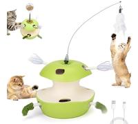 Cat Puzzle Toy Apple-Shaped, Upgrade Interactive Magic Apple Toy for Cat, 2-Level Modes with 10 Holes, Smart Sensor, Rechargeable, for Kittens & Adult Cats Toy (green)