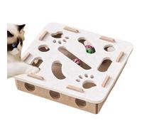 Cat Puzzle Toy - Enrichment Toy for Cats, Scratching Game with Bell and Labyrinth Track for Activity and Biting Movement for Kittens Puppies in the Living Room or Cage