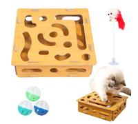 Cat Puzzle Toy, Indoor Cats Teaser Toy, 12.99x12.4x3.74 inches Kitten Mental Stimulation Training Tools, Funny Playing Devices for Pets, Exercise and Home Enrichment