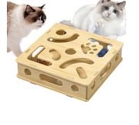 Cat Puzzle Toy,Interactive Mental Stimulation Play Box - Bell Teaser Kitten Mental Exercise Energy Play Pets Home Alone Boredom for Cats and Kittens