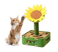 Cat Puzzle Toy,Sunflower Design Puzzle Cat Enrichment Toys - Anti-Tip Base Mental Game Enrichment for Play Exercise Training Indoor Pet