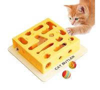 Cat Puzzle Toys, Interactive Felt Cat Intelligence Maze Box With Ball, Kitten Treat Dispenser Toy, Pet Accessory for Small Large Medium Kitten Exercise Playing