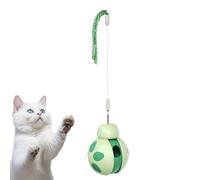 Cat Puzzle Treat Dispenser - Foraging Wobble Game,with Ball and Teaser Rope Interactive Cat Feeder,for Kitten Leaking Food Mental Enrichment Chewing Behavior