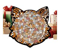 cat puzzle wooden 135 pieces educational kids learning toy christmas thanksgiving winter holiday party school family activity safe durable fun brain teaser problem solving woodden puzzlle ki