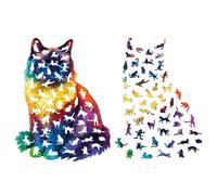 Cat Puzzle - Wooden Irregulars Puzzles, Bedroom Wooden Decors, 201PCs Living Room Decoration | Cute Animal Shaped Puzzle For Adults Teens Cat Lovers Collectors Family Gatherings Game Night