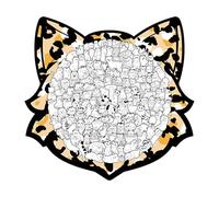 Cat Puzzles | 135pc Wooden Kitten Educational Puzzle | Colorful Animal-Shaped Brain Teaser Toy | For Kids Christmas Thanksgiving Winter Holiday Party School Family Fun