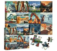 Cat Puzzles for Adults 1000 Pieces and up, National Parks Puzzle Series Kitty Travels Yellowstone Glacier, PICKFORU Funny Cat Jigsaw Puzzles as Home Decor
