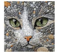 Cat Puzzles for Adults 1000 Pieces, Challenging Stone Mosaic Cats Jigsaw Puzzles, Nature Pebble Kitten Animal Puzzle as Home Decor
