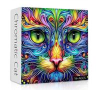 Cat Puzzles for Adults 1000 Pieces, Fantasy Animal Kitten Abstract Art Puzzle, Colorful Funny Cat Puzzle Kitty, Impossible Hard Challenge Jigsaw Puzzle for Adults