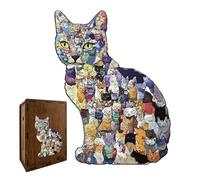 Cat Puzzles For Adults,183 Pieces Challenging Puzzle | Wooden Cat Puzzle - For Birthday Leisure Party Home Office