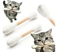 Cat Qtip Toy, Natural Wool Braided Giant Q Tip Cat Toy with Catnip, Durable No Shedding Cat Chew Teething Toy for Indoor Kittens and Adult Cats, Interactive Kitty Kicker for Boredom and Exercise