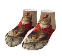 Cat Queen Money Dollar Socks Low Cut Athletic Socks Ankle Crew Socks for Men Women
