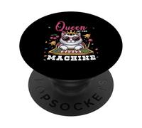 Cat Queen Of The Slot Machine Casino Gambling Lover Gambler PopSockets Adhesive PopGrip