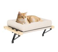 Cat Radiator Bed Cream 50x36x24cm Pine Frame Chenille Cushion Adjustable 4-12cm