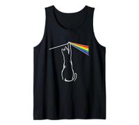 Cat Rainbow Prism Science Spectral Rock Music Retro Physics Tank Top